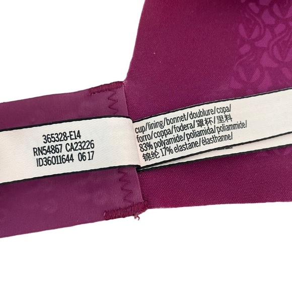 Victorias Secret Bra Size 32DD Push Up Magenta Fuschia Underwire Padded Contour - Picture 9 of 11